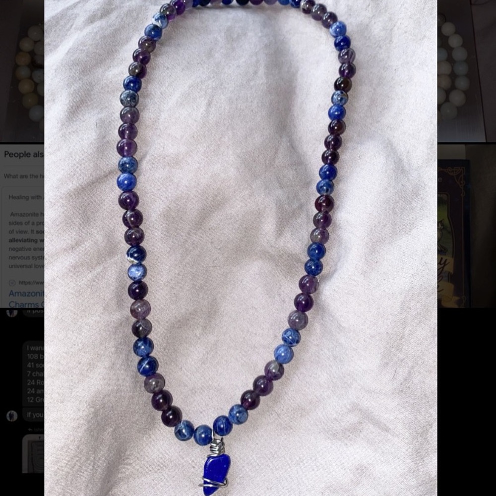 sodalite & amethyst necklace!!